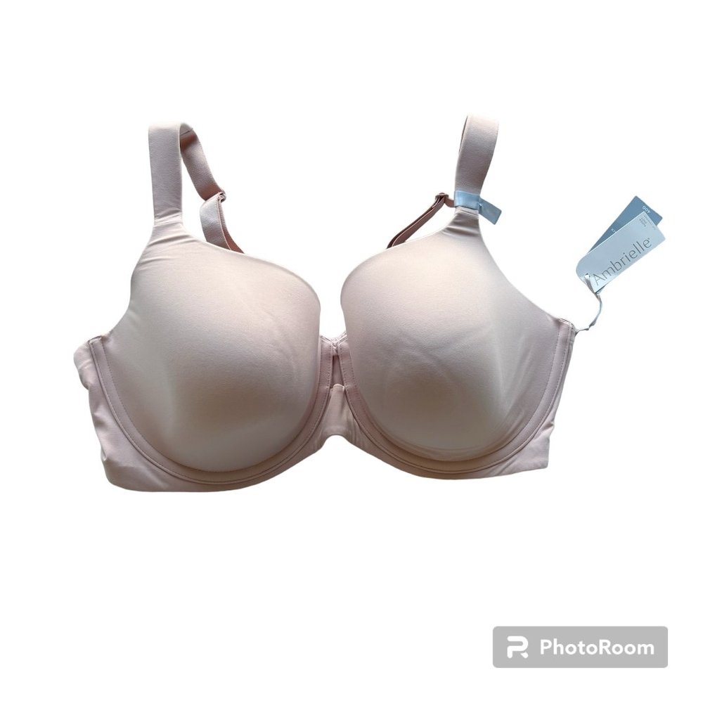 Ambrielle NWT baby pink bra, clasp back, women's 40G, supportive, comfort fit